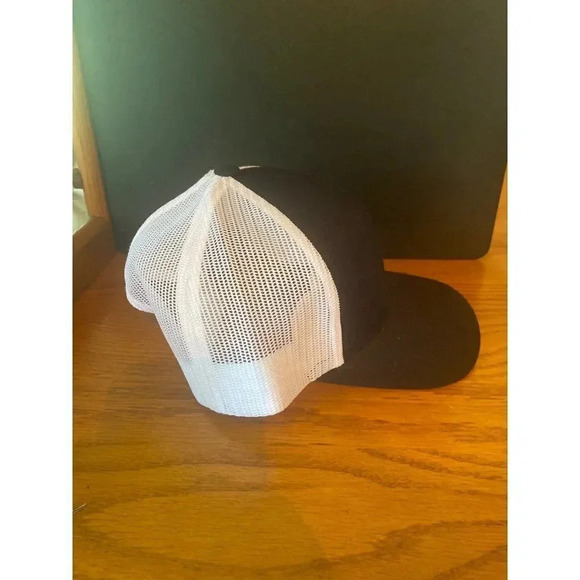 PACIFIC Headwear Blank 104C Mesh Snapback Adjustable Trucker Hat Black White - Picture 6 of 6